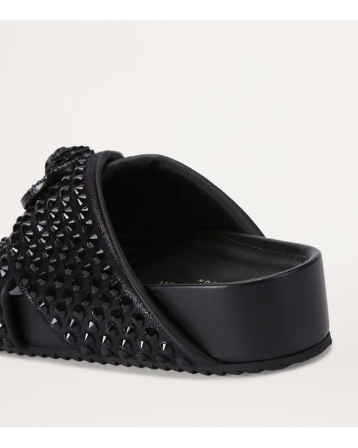 Kurt Geiger Black Chelsea Cross-Strap Slides