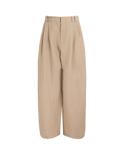 Studio Nicholson Natural Double Pleated Volume Trousers for men