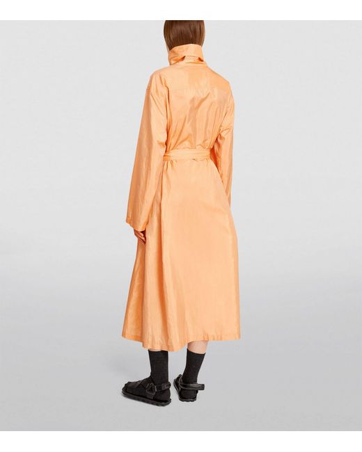 Jil Sander Orange Belted Asymmetric Midi Dress