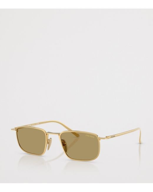 Prada Metallic Metal Pillow Sunglasses for men