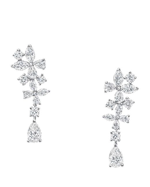 Graff White Gold And Diamond Butterfly Drop Earrings