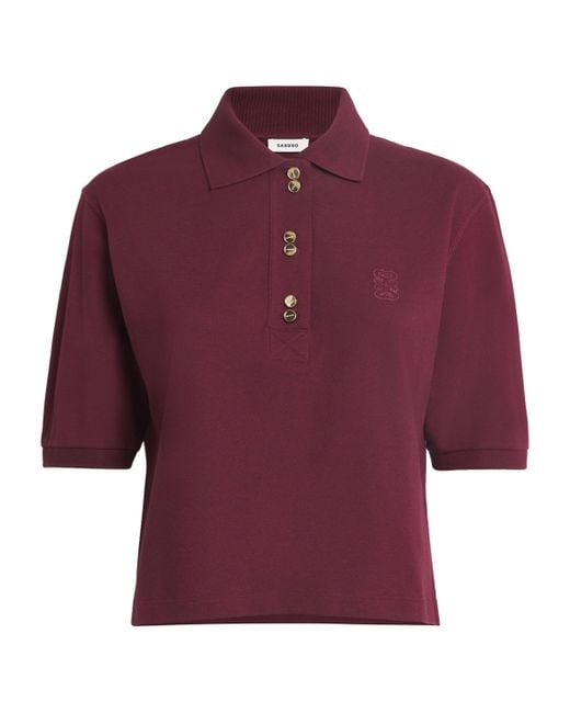Sandro Red Cotton Polo Shirt
