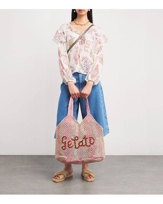The Jacksons Pink Jute Gelato Tote Bag