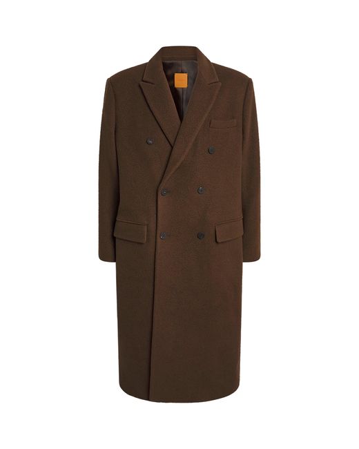 LE17SEPTEMBRE Brown Wool-Blend Double-Breasted Coat for men