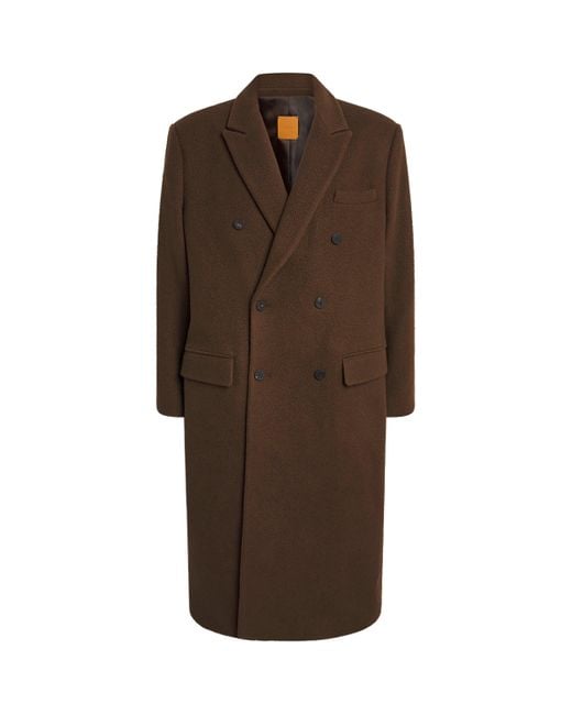 LE17SEPTEMBRE Brown Wool-Blend Double-Breasted Coat for men