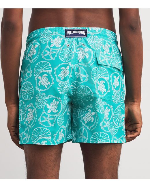 Vilebrequin Blue Turtle Print Moorea Swim Shorts for men