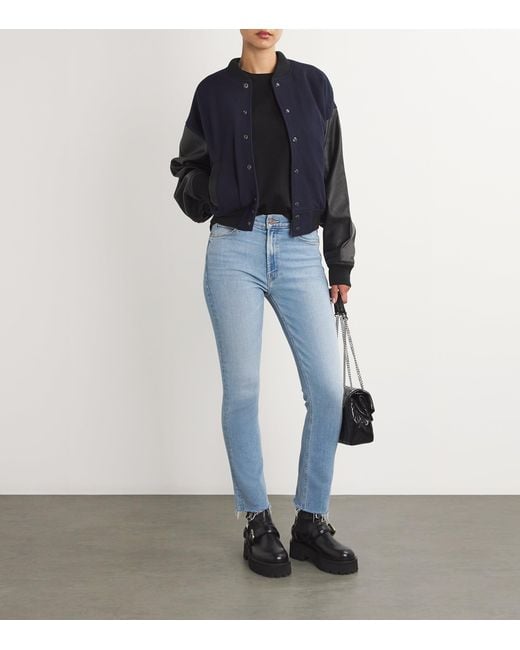 Mother Blue The Dazzler Ankle Fray Jeans