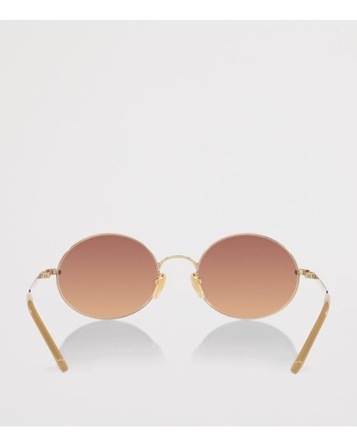 Chloé Pink Metal Aly Round Sunglasses