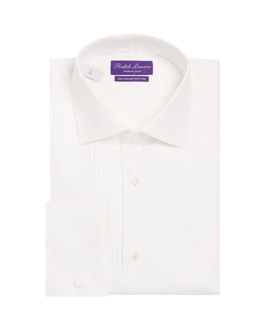 Ralph Lauren White Sea Island Cotton Tuxedo Dress Shirt for men