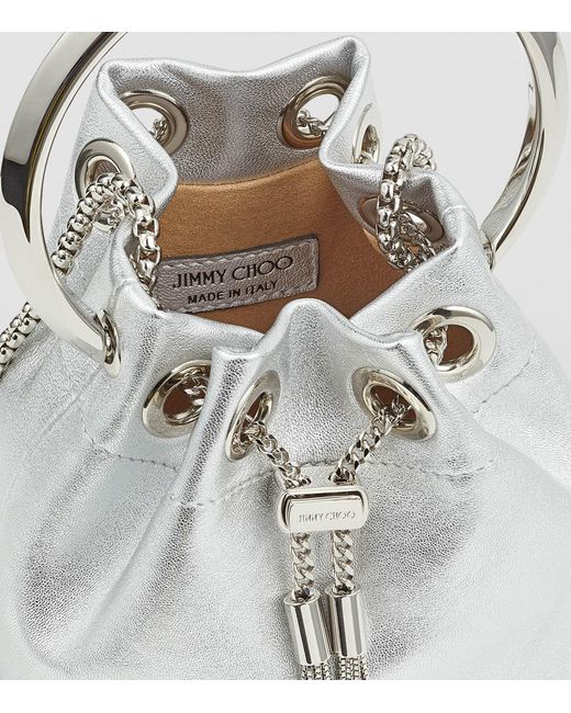Jimmy Choo White Micro Bon Bon Top-Handle Bag