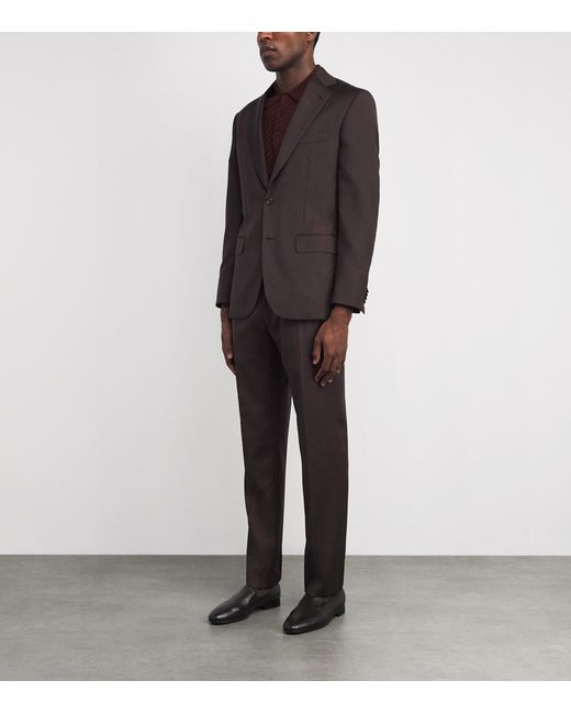 Brioni Black Wool-Silk Plume 2-Piece Suit for men