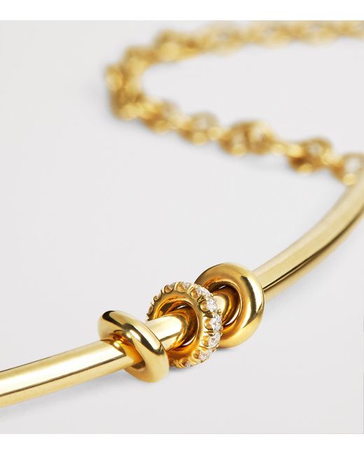 Spinelli Kilcollin Metallic And Diamond Arc Gravity Chain Necklace