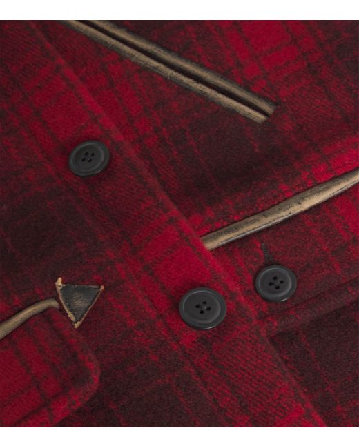 Polo Ralph Lauren Red Wool Check Gilet for men