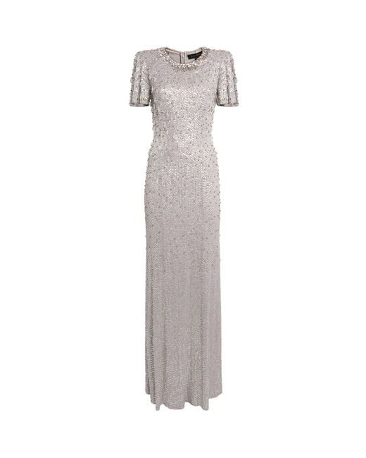 Jenny Packham Gray Sequin Serenity Gown