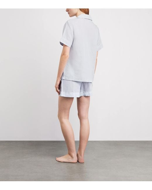 Polo Ralph Lauren White Linen-Cotton Short Pyjama Set