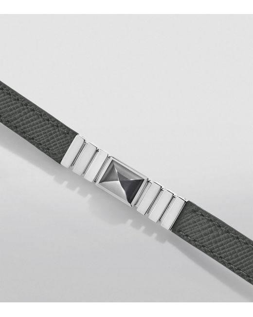 Marli New York Gray And Saffiano Leather Unii Bracelet