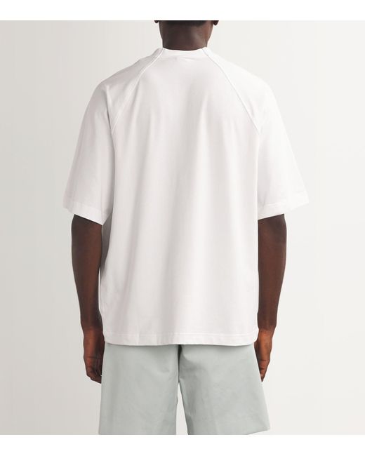 Jacquemus White Raglan-sleeve Logo T-shirt for men