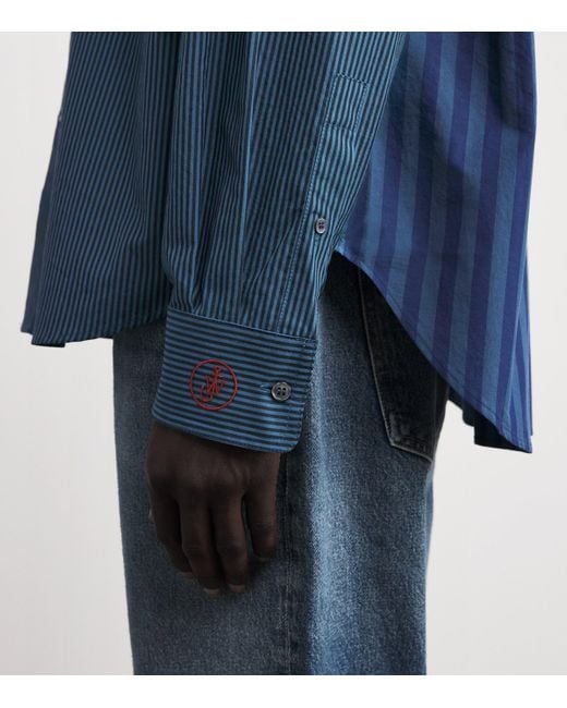 J.W. Anderson Blue Cotton Patchwork Stripe Shirt for men