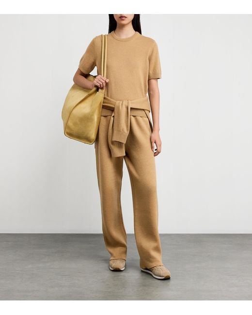 Johnstons Natural Cashmere-Blend Double-Faced Trousers