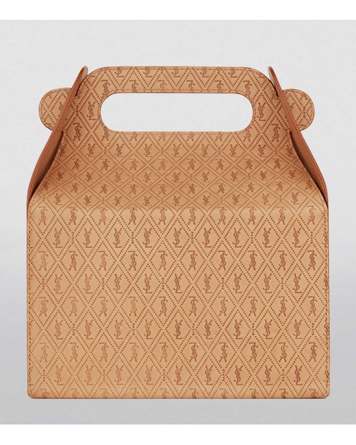 Saint Laurent Brown Embossed Take-Away Box Bag