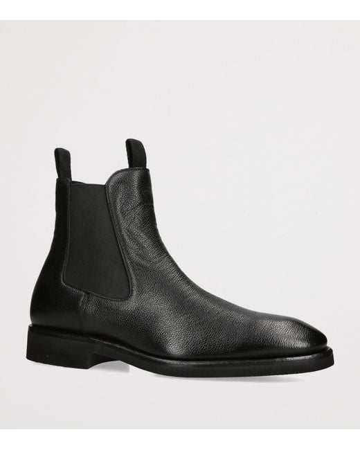 Tom Ford Black Leather Owen Chelsea Boots for men