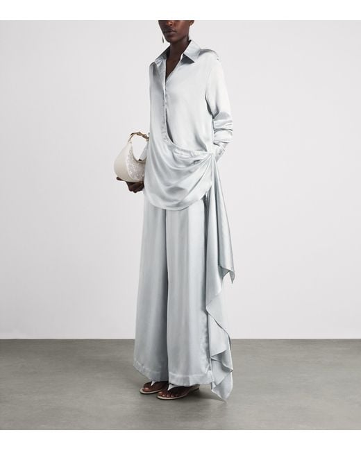 Abadia White Satin Trousers