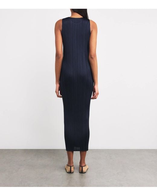 Pleats Please Issey Miyake Blue New Colorful Basics Midi Dress