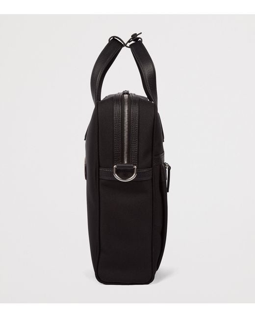 Smythson Black Slim Canvas Norton Briefcase for men