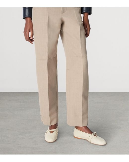 Bottega Veneta White Lambskin Rosa Ballet Flats