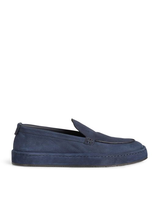 Giorgio Armani Blue Leather Loafers for men
