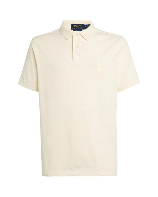 Polo Ralph Lauren White Logo-patch Polo Shirt for men
