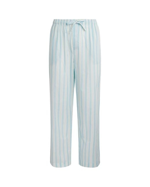 Derek Rose Blue Cotton Amalfi Lounge Trousers for men