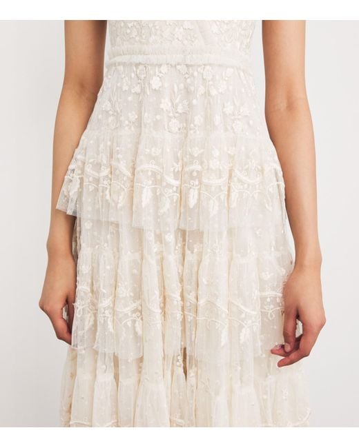 Needle & Thread White Lace Layered Maxi Dress