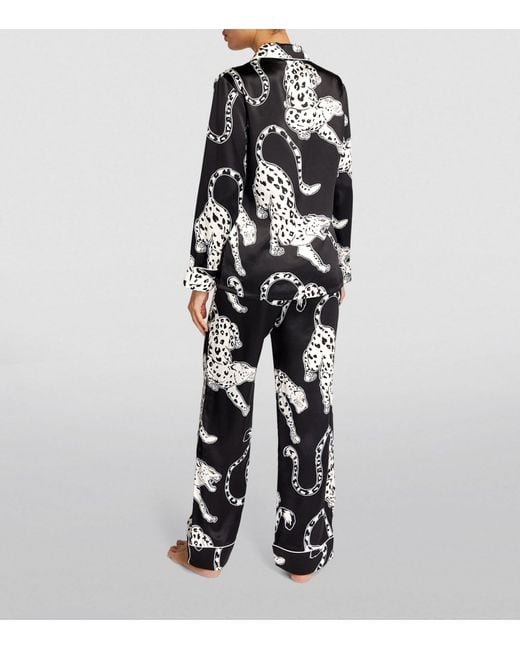 Olivia Von Halle Black Silk Lila Isla Pyjama Set