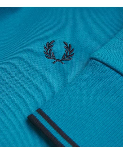 Fred Perry Blue Cotton Half-zip Sweatshirt for men