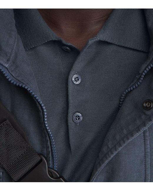 Stone Island Blue Virgin Wool Ghost Polo Sweater for men