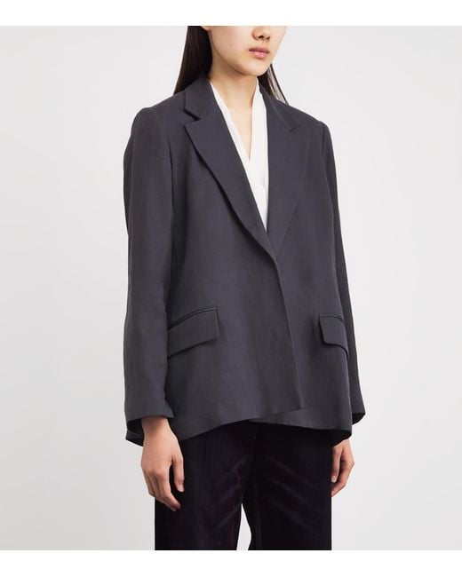Eleventy Black Linen Blazer