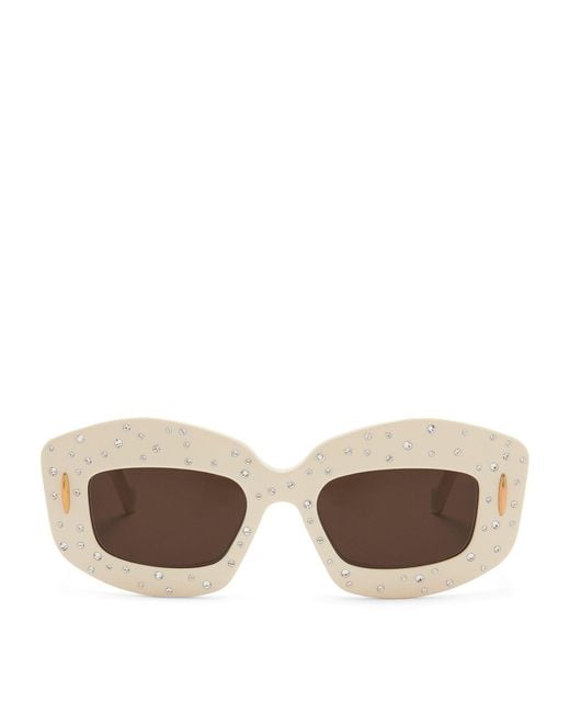 Loewe White Smooth Pavé Screen Sunglasses