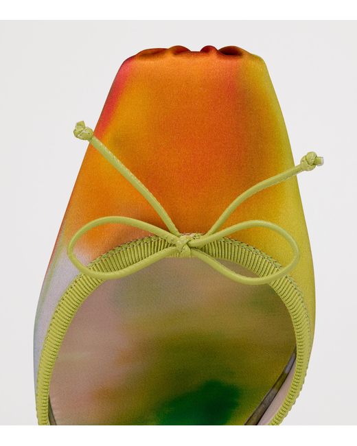 Christian Louboutin Green Cassia Lace-Up Botanica Satin Pumps 100