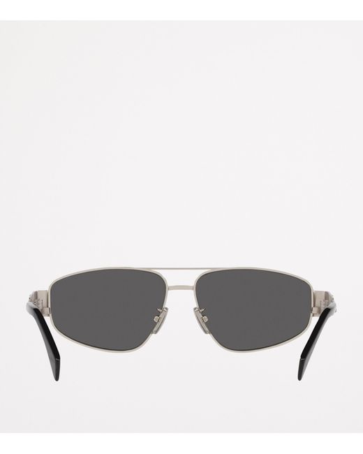 Céline Gray Metal Triomphe Pilot Sunglasses for men