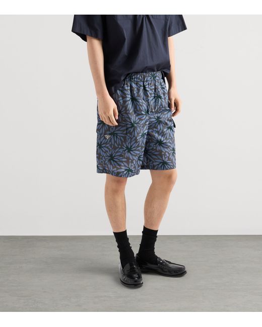 Prada Blue Re-Nylon Swim Trunks for men