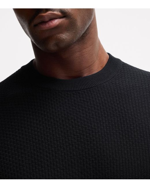 Boss Black Silk Knitted T-Shirt for men