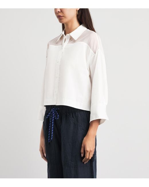 Rag & Bone White Poplin-Organza Elly Shirt