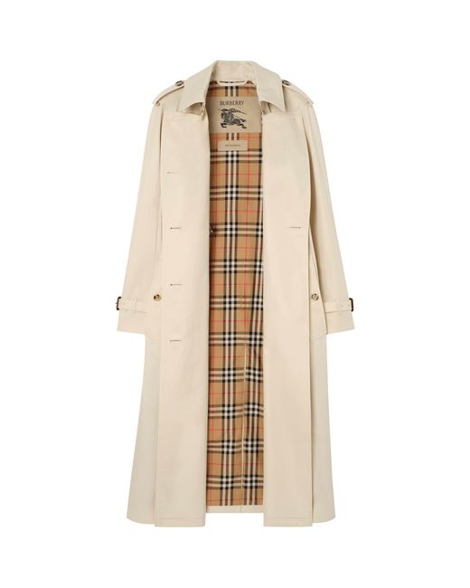 Burberry Natural Long Tropical Gabardine Waterloo Trench Coat