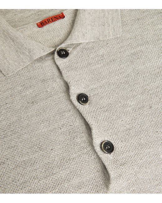Barena White Linen-cotton Polo Shirt for men