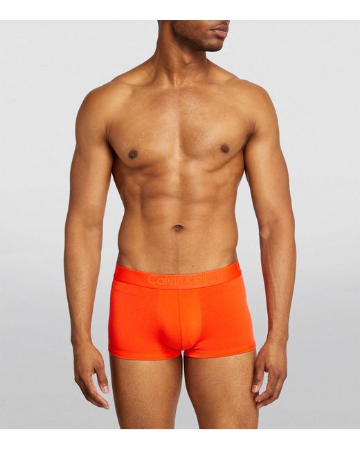 Calvin Klein Gray Lyocell-blend Trunks (pack Of 3) for men