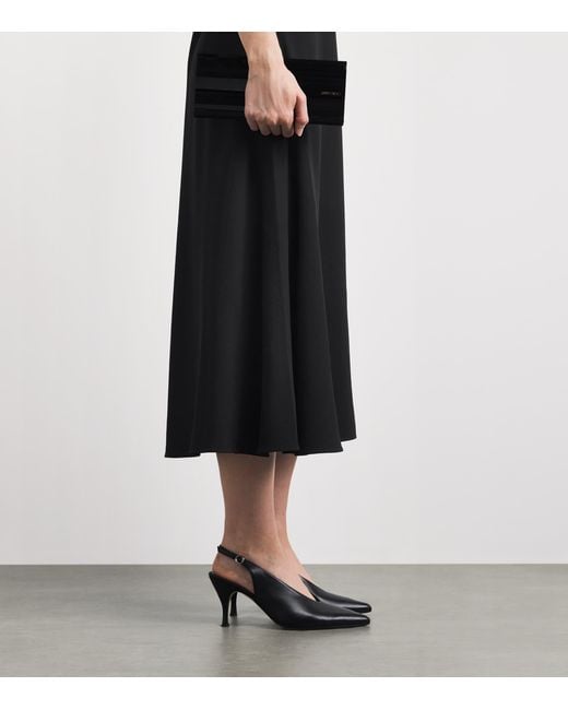 Roland Mouret Black Rose Appliqué Sleeveless Midi Dress
