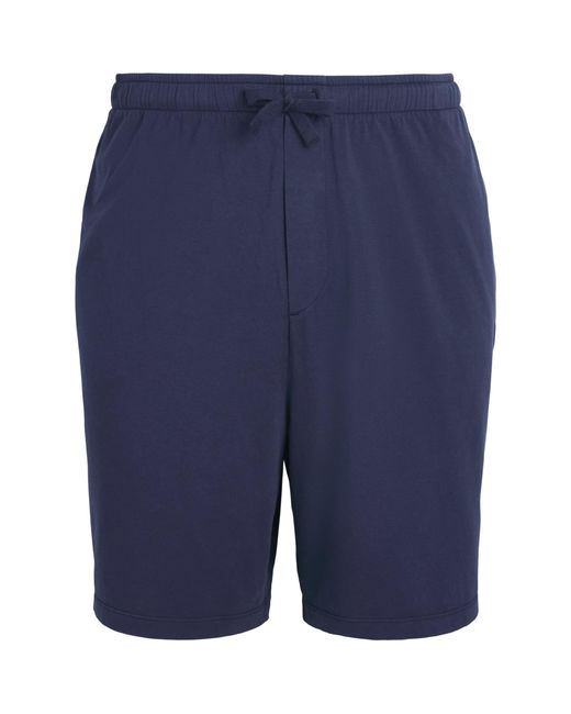 Harrods Blue Cotton Pyjama Shorts for men