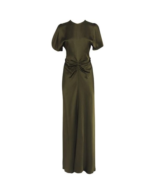 Victoria Beckham Green Satin Isabella Gown