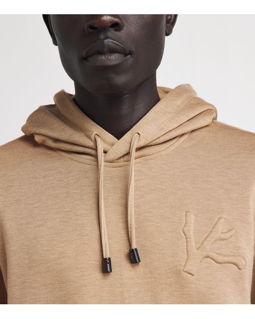 Isaia Natural Embossed Logo Hoodie for men